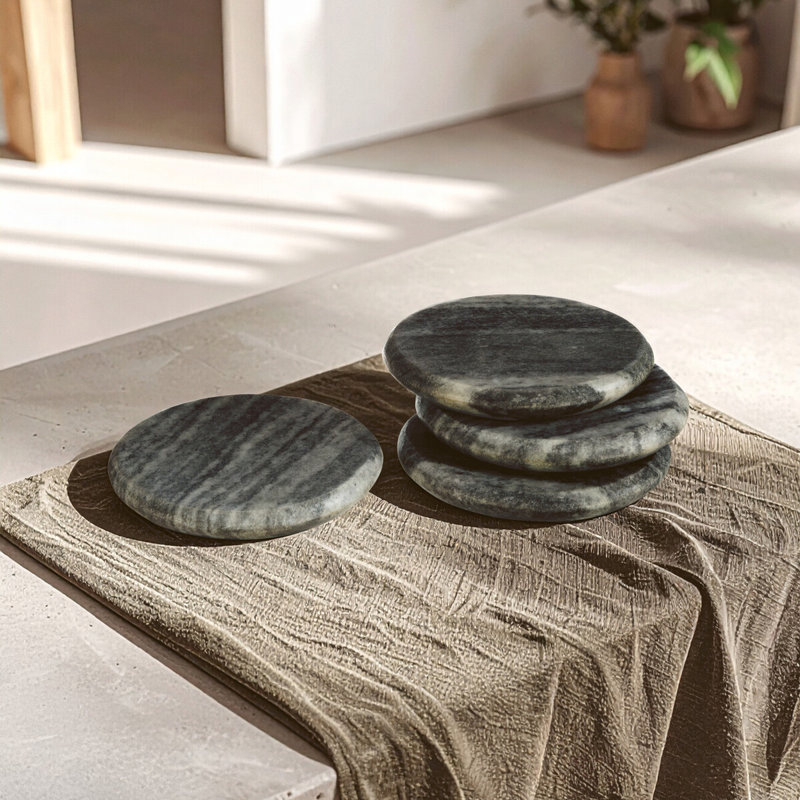 Marble Round 4 Piece Coaster Set