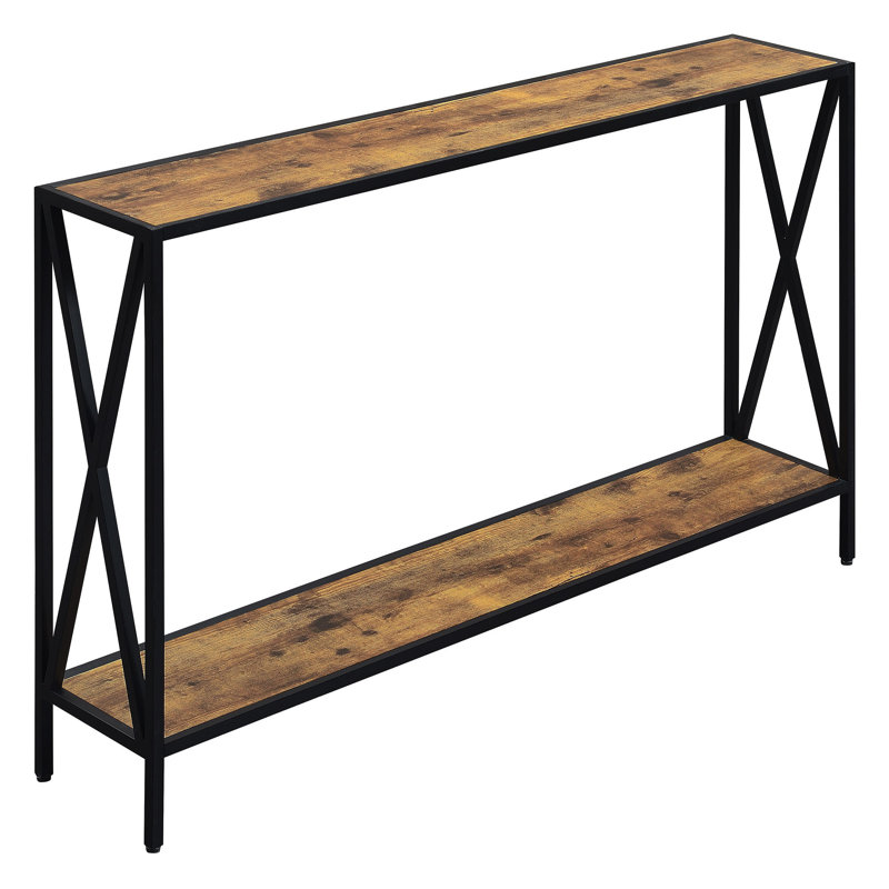 Console de 47,25 po Ariyana, Plateau en bois de grange / base noire