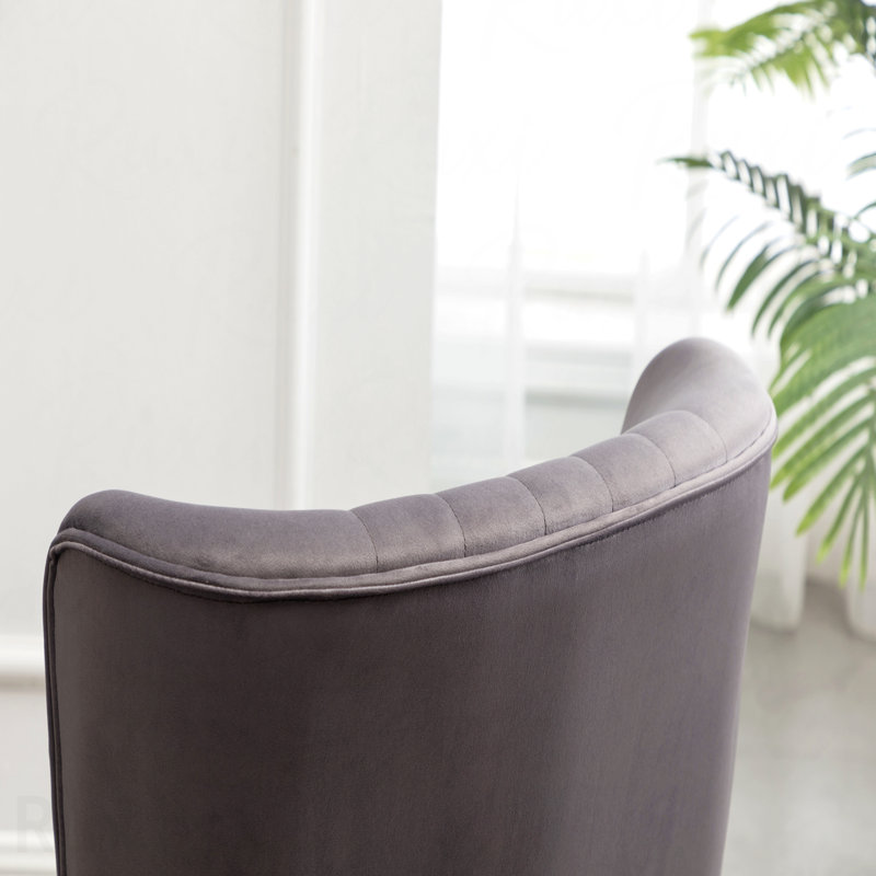 Fauteuil d'appoint rembourré en velours de style contemporain
