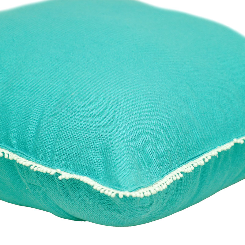 Parkland Collection Transitional Solid Blue Square 20" x 20" Pillow, 20" x 20", Blue