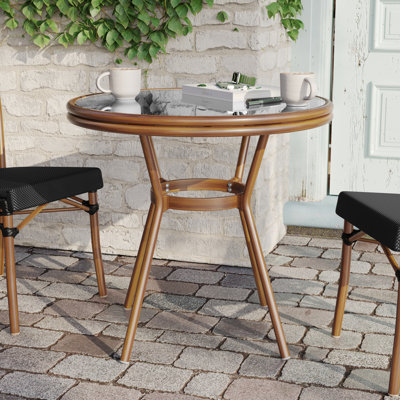 Rylan Indoor/Outdoor Commercial Glass Top Bistro Table