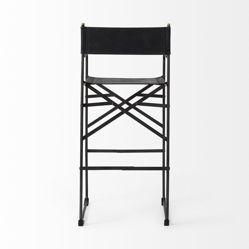 Tabouret de bar en cuir, Noir