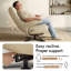 Fauteuil inclinable pivotant à 360 ° en cuir véritable avec repose-pieds, dossier réglable pour le salon-858680937