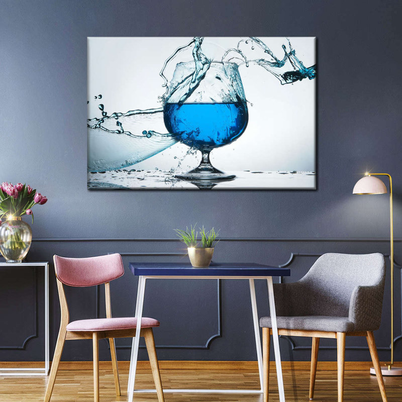 «Blue Cocktail Splash», reproduction sur toile, H 12 po x l 8 po x P 1 po