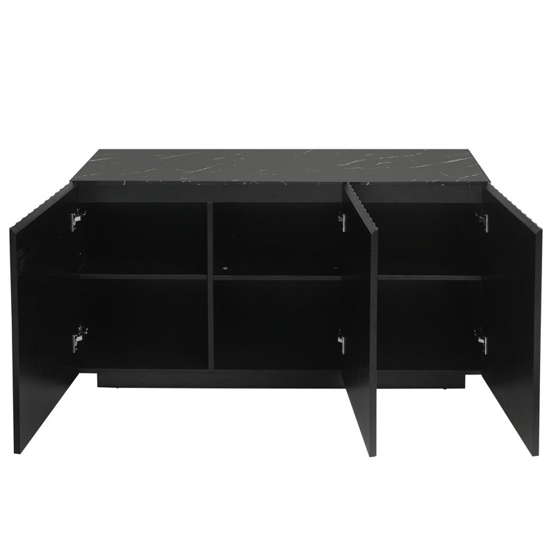 Armoire polyvalente à 3 portes avec tablettes réglables pour plusieurs pièces