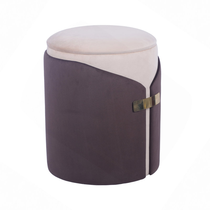 Repose-pieds deux tons avec rangement ou tabouret de coiffeuse, Brun