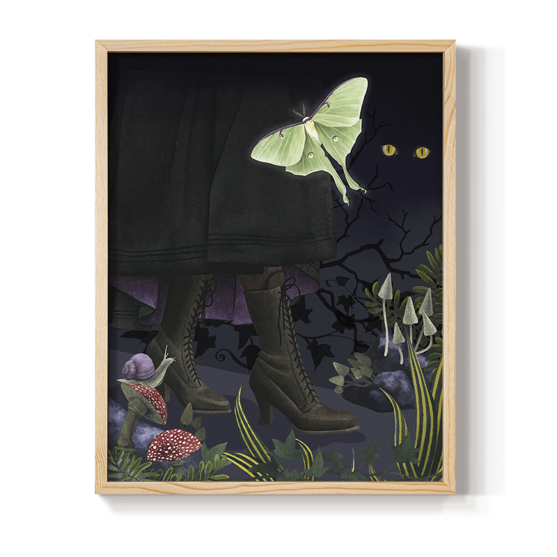 Hall Halled Forest I, reproduction encadrée - bois massif, H 15 po x l 12 po