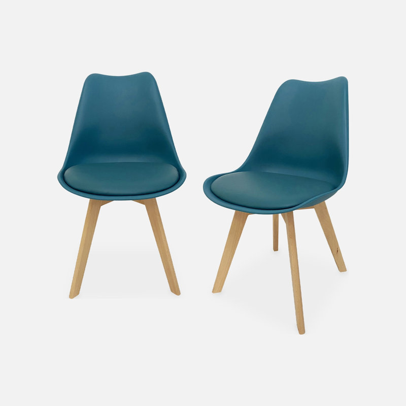 Lewisburg 2 Scandinavian Dining Chairs (Pair), Blue