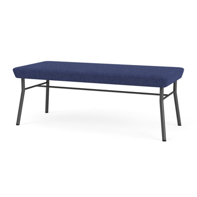 Chat Waiting Reception 2 Seat Bench Upholstered Seat Metal Frame