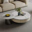 Table basse ronde en marbre clair de luxe léger-107443177