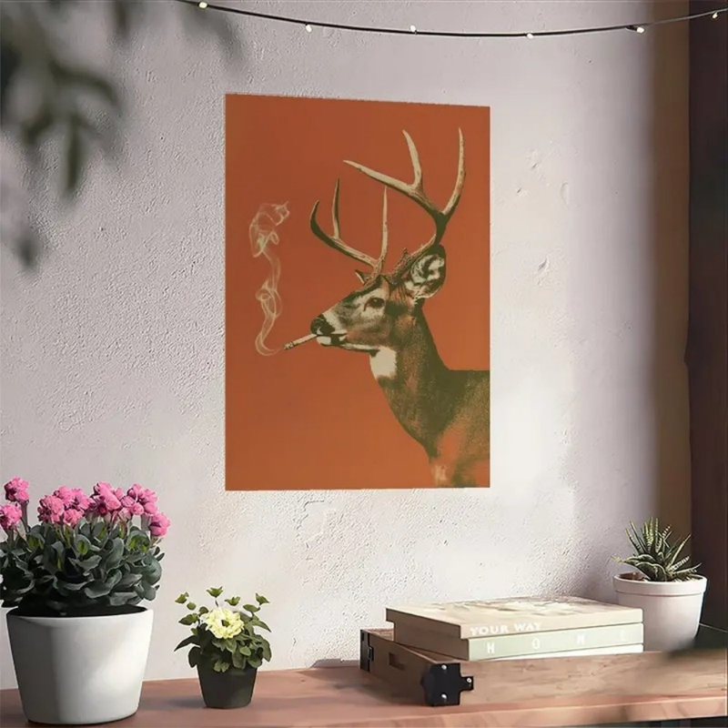 Impression sur toile de cerf fumant fantaisiste - Urban Studio, 24 * 16 pouces (60 * 40 * 2cm)