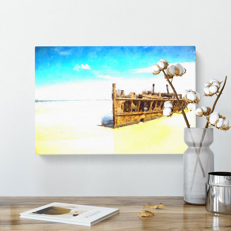 Maheno Shipwreck Australia - Wrapped Canvas, 35cm H x 50cm W x 3cm D