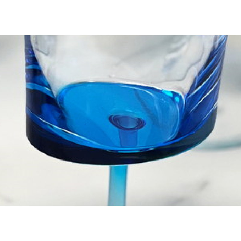 Flûtes à champagne ovales en plastique Halo, Bleu