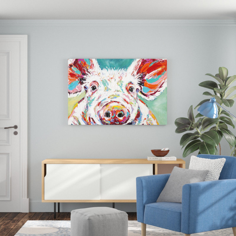 Piggy II by Carolee Vitaletti - Painting, 61cm H x 91cm W, Wrapped Canvas