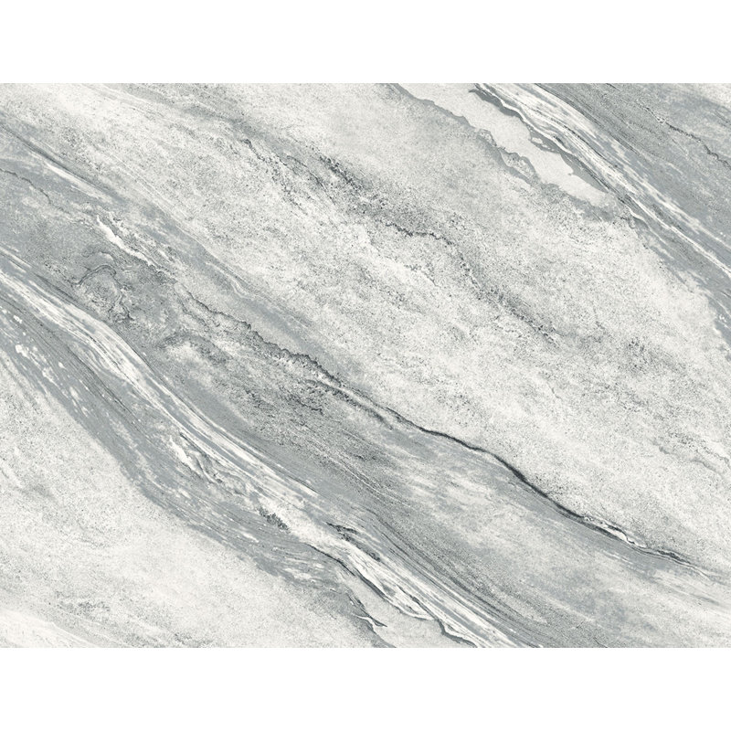Papier peint marbré Bhargavi, Gris / noir