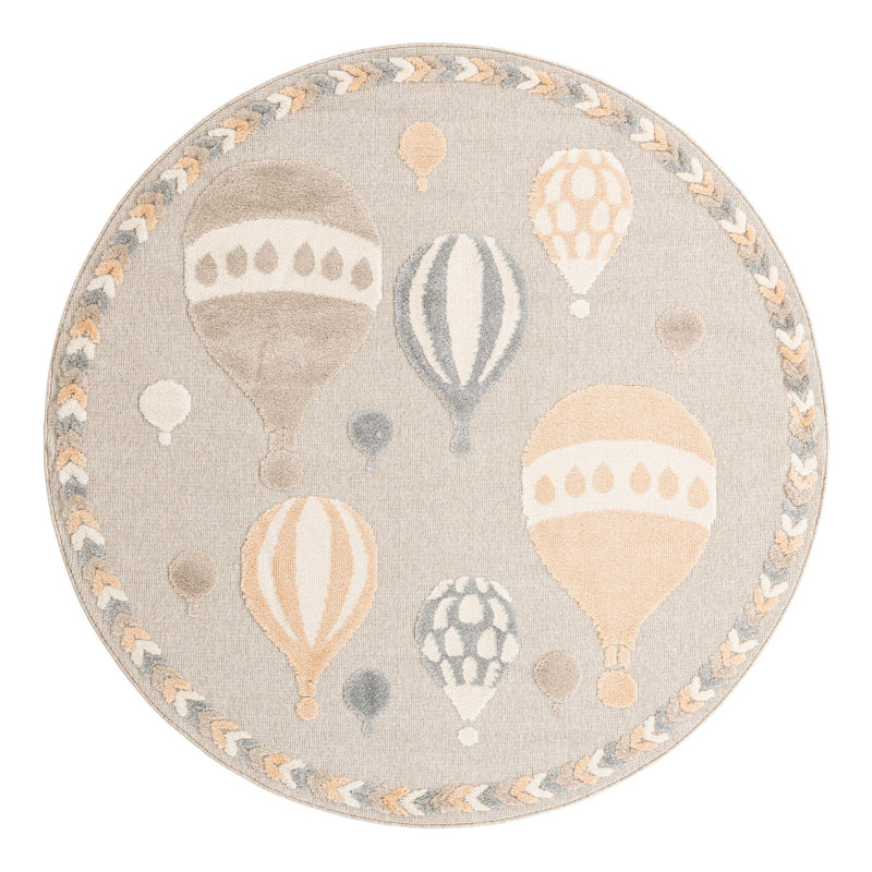 Unique Loom Balloons Whimsy Kids Rug, Round 7'1"