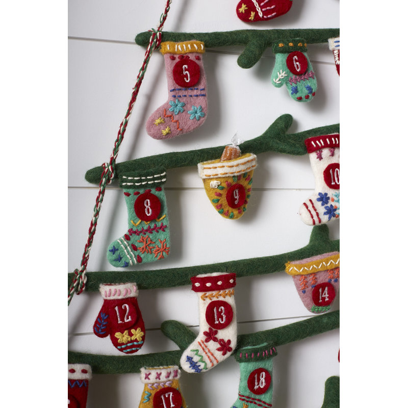 Tree Advent Calendar 27.5"x 1.25"x 45"