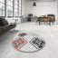 Tapis noir/zone orange à motifs-1190296413