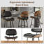 Tabouret de comptoir rembourré en similicuir de 38,9 po de hauteur avec structure en métal-2081816210