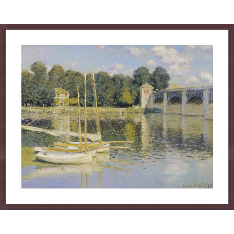 «The Bridge at Argenteuil» par Claude Monet, impression giclée encadrée, H 32,96 po x l 41,5 po