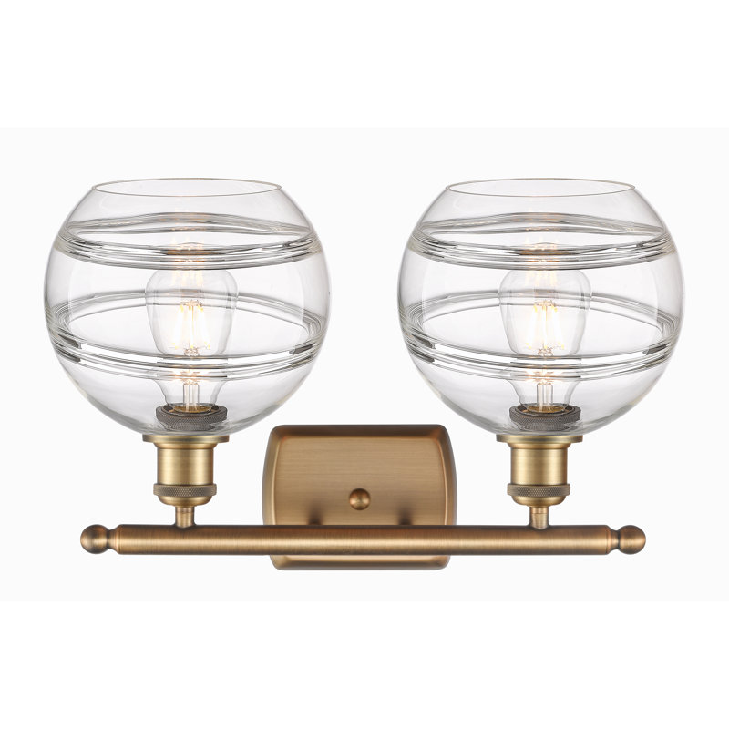 Bienes 2 - Light Dimmable Vanity Light, Clear, Brushed Brass