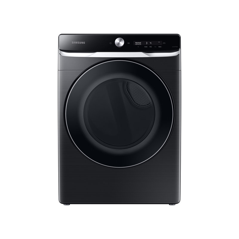 Samsung 7.5 Cubic Feet Cu. Ft. Smart Electric Stackable Dryer with Steam Dry in Brushed Black, Gas