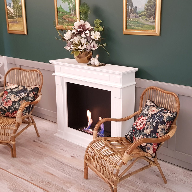 37.8'' W Bio-Ethanol Fireplace, White