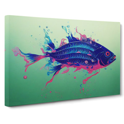 Surprising Fish Abstract - Wrapped Canvas