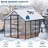 6x8 FT Walk-in Polycarbonate Greenhouse, Aluminum Frame, Sliding Door, Roof Vent, Outdoor Garden House-125296677-125296679