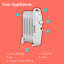 Abode 428 BTU Electric Radiator Space Heater with Adjustable Thermostat