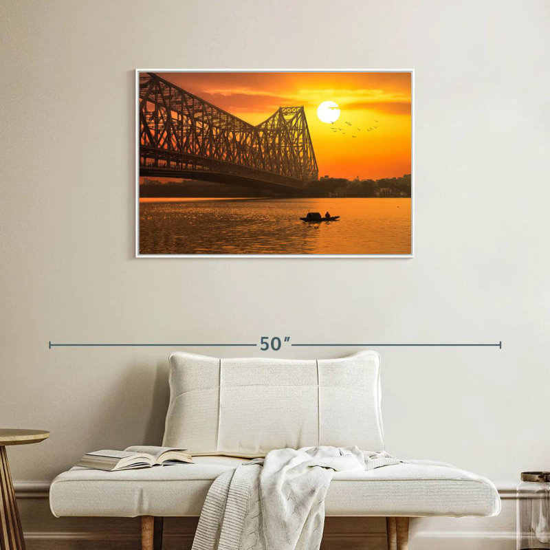 Pont Howrah, Cadre flottant blanc, 37 po x 25 po