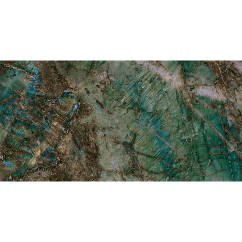 Riptide 24" x 48" Onyx Glossy Porcelain Tile, Verde