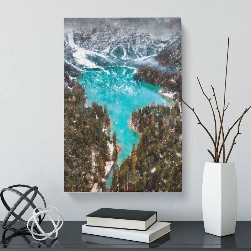 Mountain In Braies Italy - Wrapped Canvas, 76cm H x 50cm W x 3cm D