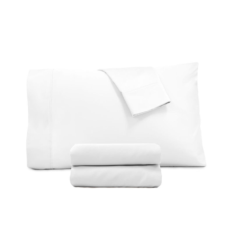 Egyptian-Quality Cotton 4pc. Sheet Set, White, California King 4pc. Sheet Set