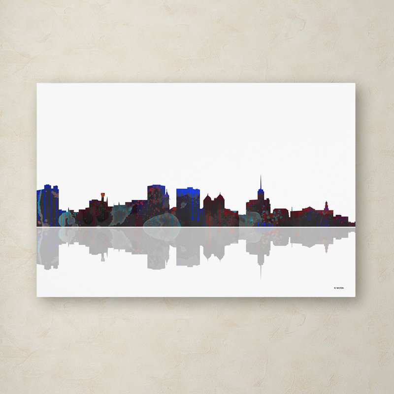 « buffalo new york horizon », impression sur toile tendue, H 12 po x l 19 po x P 2 po