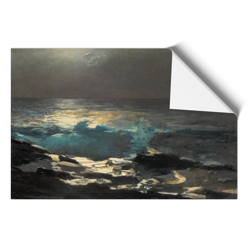 Moonlight At Wood Island by Winslow Homer - No Frame Painting, 42cm H x 59cm W x 0.1cm D