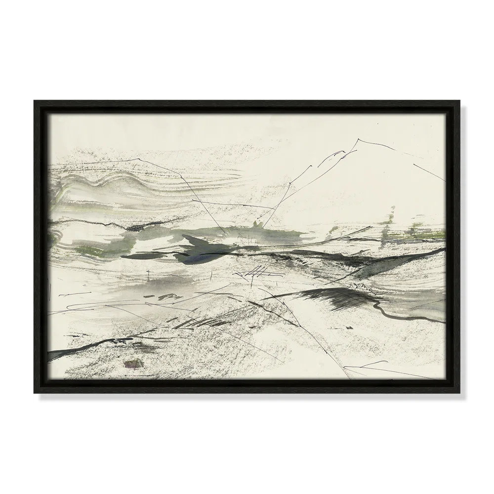 Green Sketches Print by PI Studio, 13.5" H x 19.5" W x 2" D, Espresso Floater Framed, No Mat