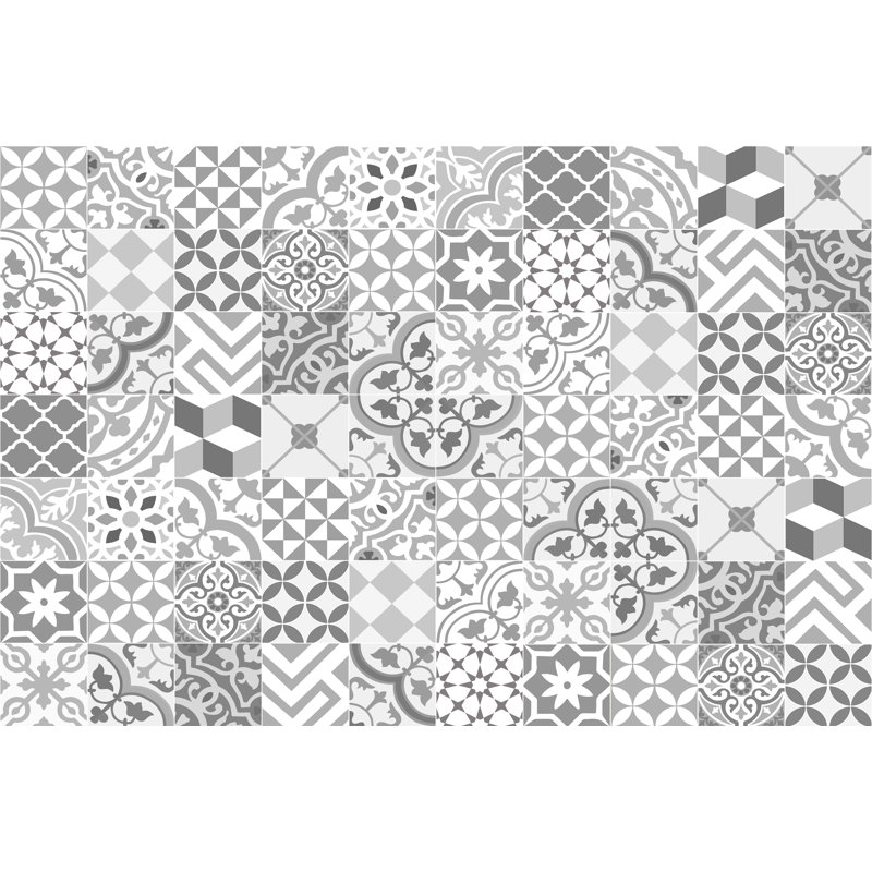 Isabel Rectangle Vinyl Area Rug, Rectangle 4'4.4" x 6'6.7"