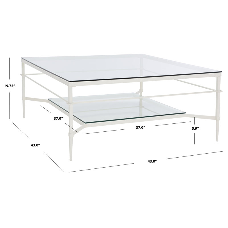 Vera Glass Coffee Table, White