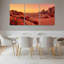 Ensemble de 3 tableaux sur toile tendue représentant un paysage désertique avec des fleurs rouges et des formations rocheuses-1965752609