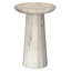 19" White Solid Wood Round End Table-2095014843