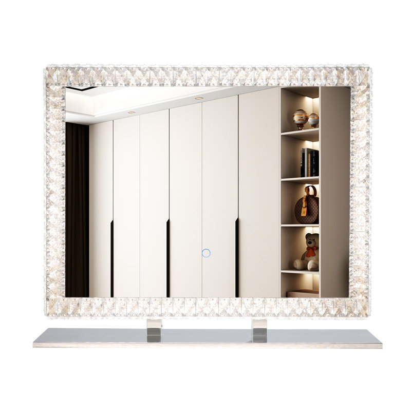 Miroir à DEL en cristal avec lumières à intensité variable