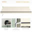 Auvent de patio - manuel, protégé contre les rayons UV30 et plus, 13 pi x 10 pi, beige et blanc, terrasse 280 g / m² 10 po, manivelle manuelle,