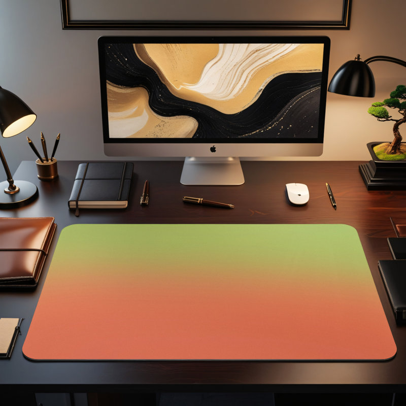  Desk Mat, 31.5" H x 15.5" W x 0.25" D, Lime Coral Gradient