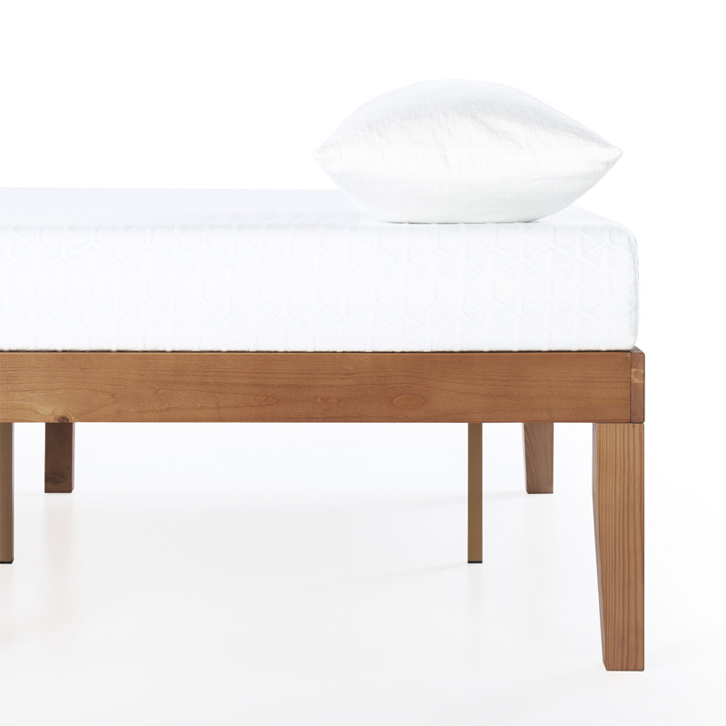 Kizer Contemporary Solid Wood Platform Bed, Queen, Natural