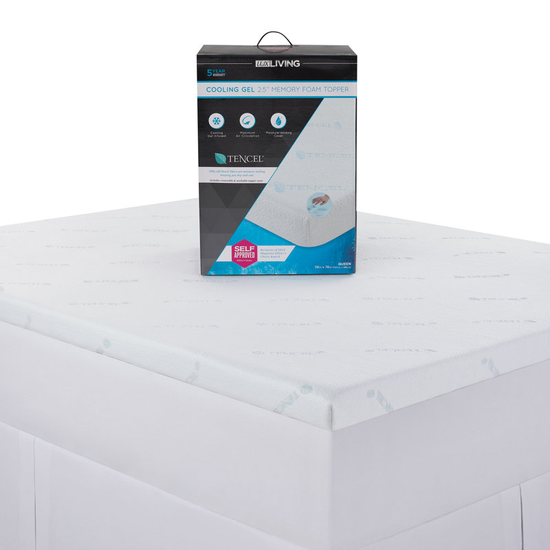 Surmatelas de matelas en mousse mémoire 2,5" tencel, Très grand