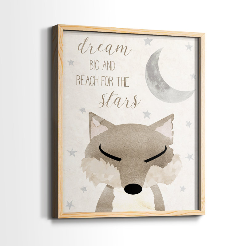 Goodnight Fox - reproduction encadrée de qualité supérieure - prête à être accrochée - aucun clou requis - aucun clou requis