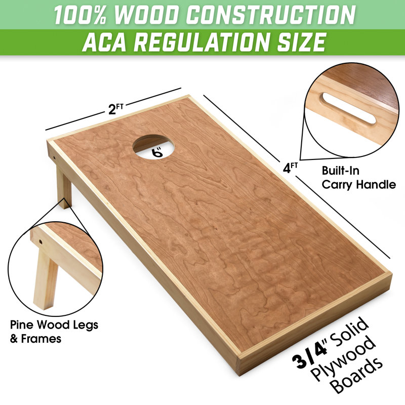 Pro Grade 4 ft x 2 ft Natural Wood Cornhole Boards
