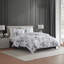 Vera Wang Noir Bouquet Cotton Reversible Grey Duvet Cover Set-1893823416