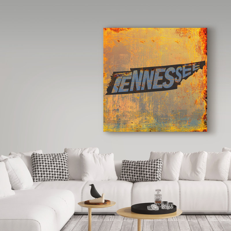 « tennessee », art textuel sur toile tendue, H 14 po x l 14 po x P 2 po